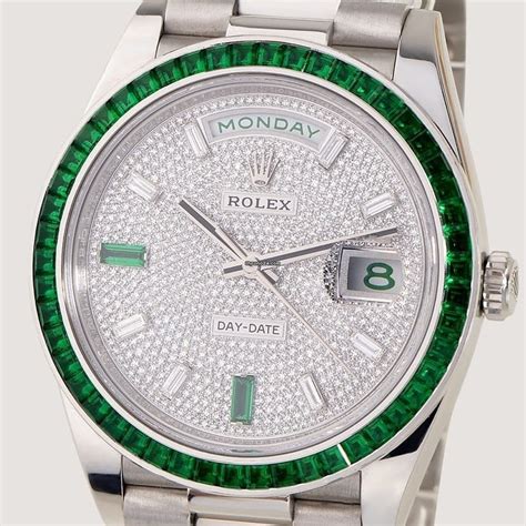 rolex emerald face day date|rolex day date bracelet.